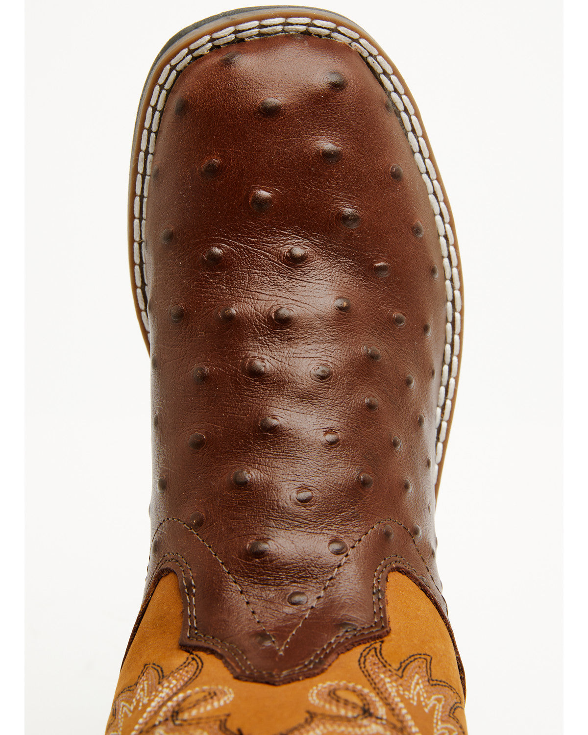 Boys' Dean Ostrich Print Western Boots - Broad Square Toe