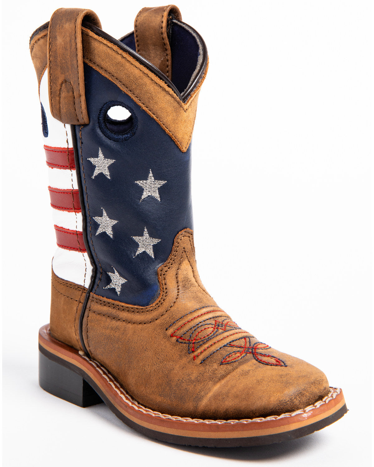 Boys' USA Flag Western Boots - Broad Square Toe