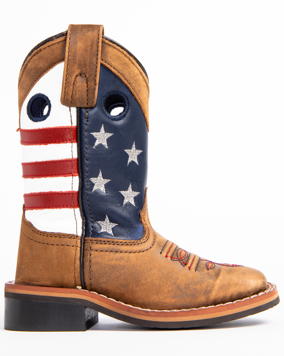Boys' USA Flag Western Boots - Broad Square Toe