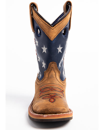 Boys' USA Flag Western Boots - Broad Square Toe