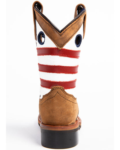 Boys' USA Flag Western Boots - Broad Square Toe