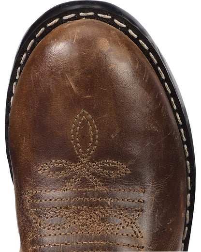 Boys' Holt Two-Tone Embroidered Western Boots - Round Toe