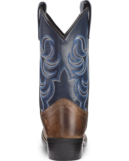 Boys' Holt Two-Tone Embroidered Western Boots - Round Toe