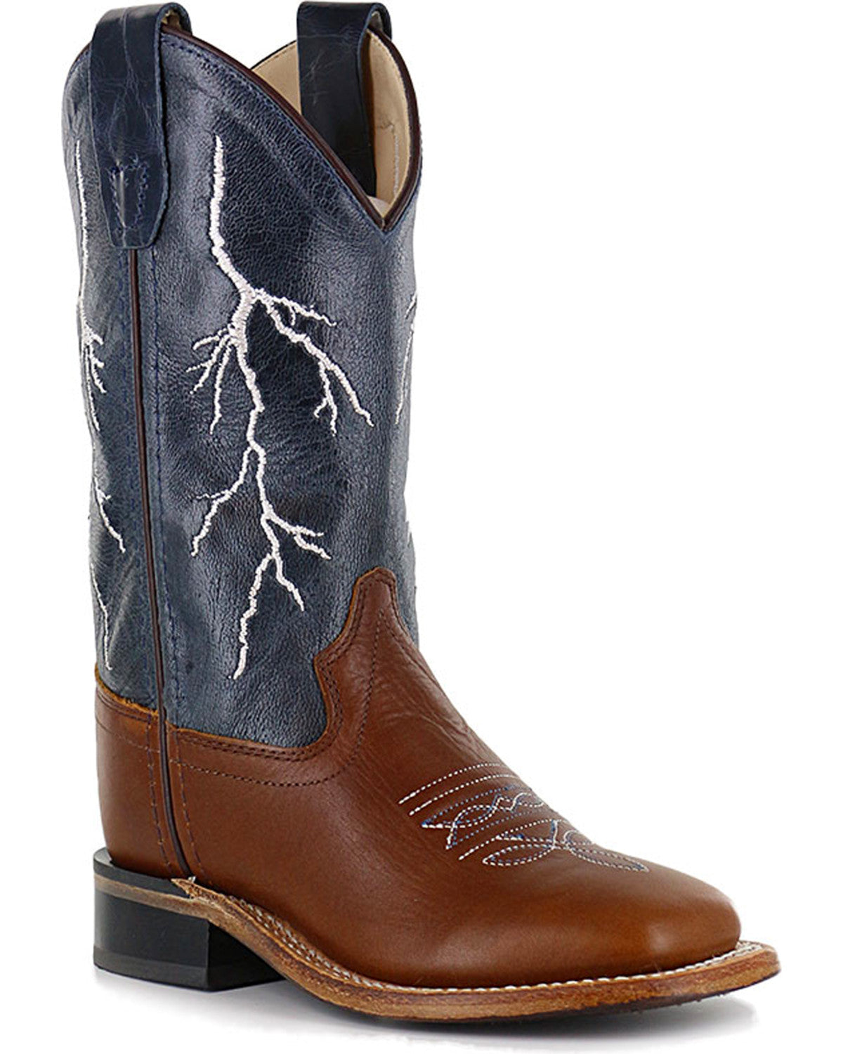 Boys' Lightening Embroidered Western Boots - Square Toe