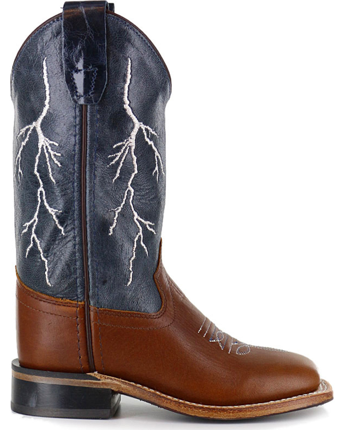 Boys' Lightening Embroidered Western Boots - Square Toe