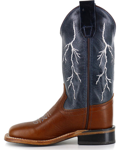 Boys' Lightening Embroidered Western Boots - Square Toe