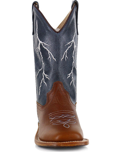 Boys' Lightening Embroidered Western Boots - Square Toe