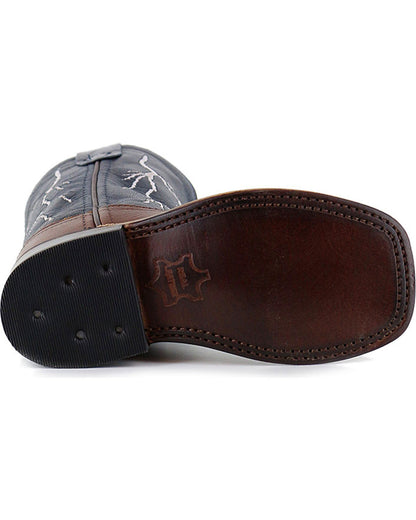 Boys' Lightening Embroidered Western Boots - Square Toe
