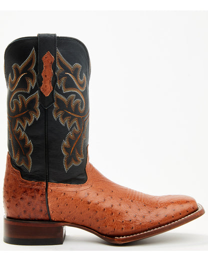 Men's Exotic Ostrich Western Boots - Broad Square Toe