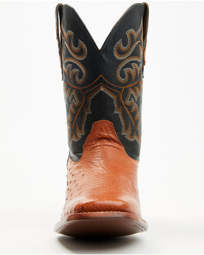 Men's Exotic Ostrich Western Boots - Broad Square Toe