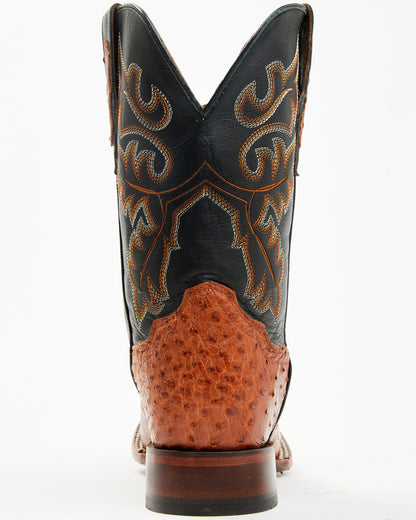 Men's Exotic Ostrich Western Boots - Broad Square Toe