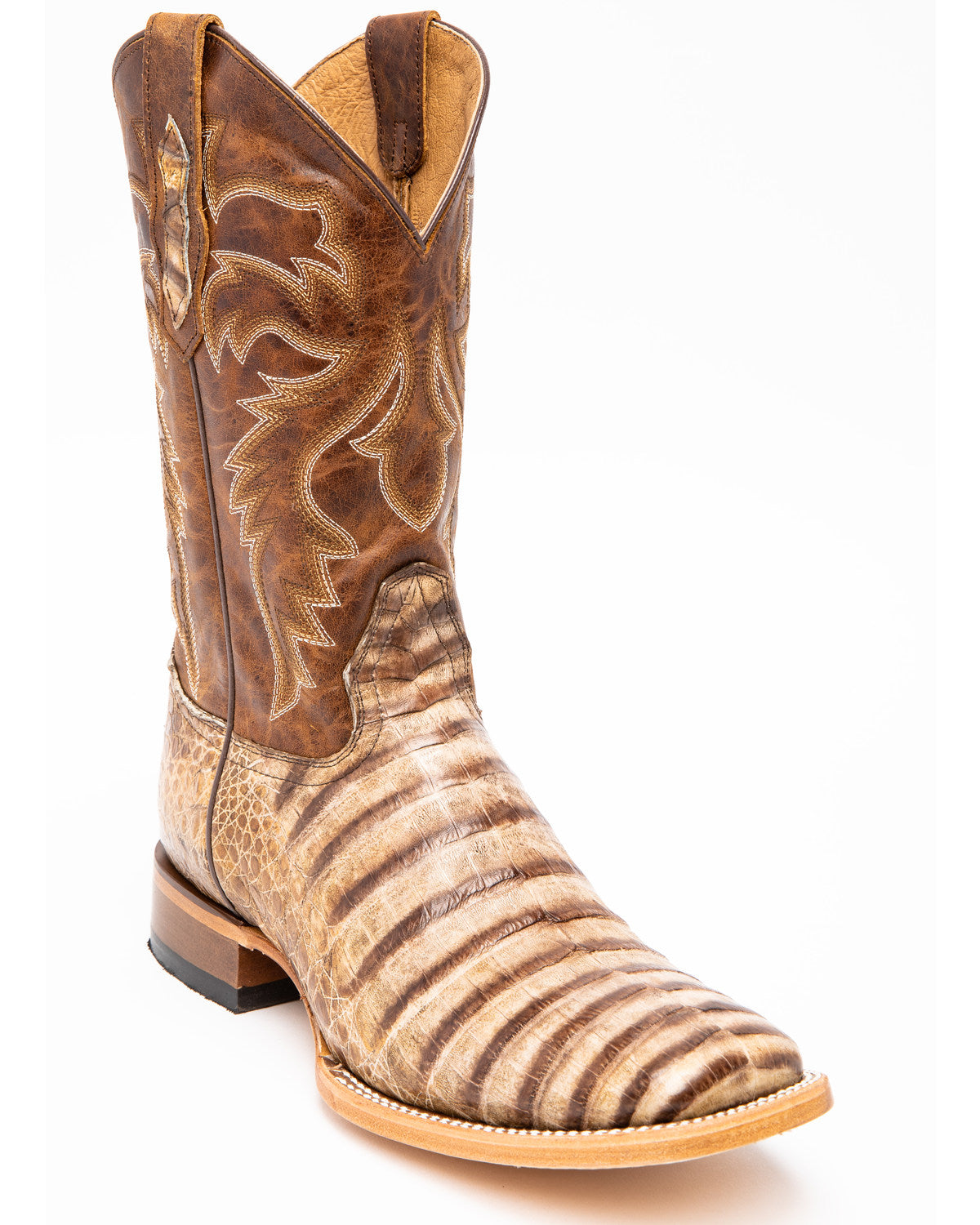 Men's Caiman Belly Western Boots - Broad Square Toe