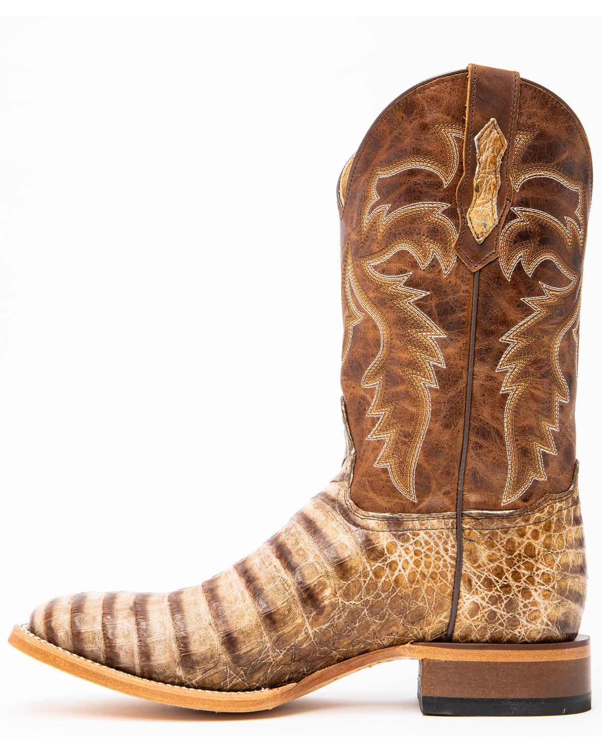 Men's Caiman Belly Western Boots - Broad Square Toe