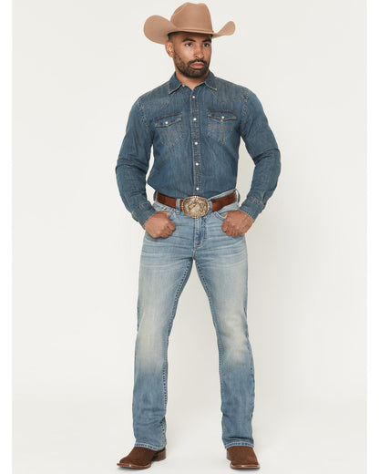 Men's Rattler Wash Wyatt Slim Bootcut Stretch Denim Jeans