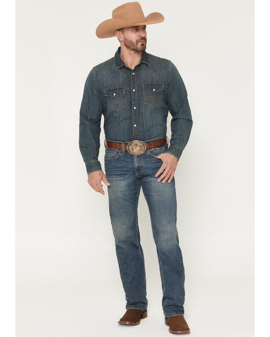 Men's Grullo Wash Wyatt Slim Bootcut Stretch Denim Jeans