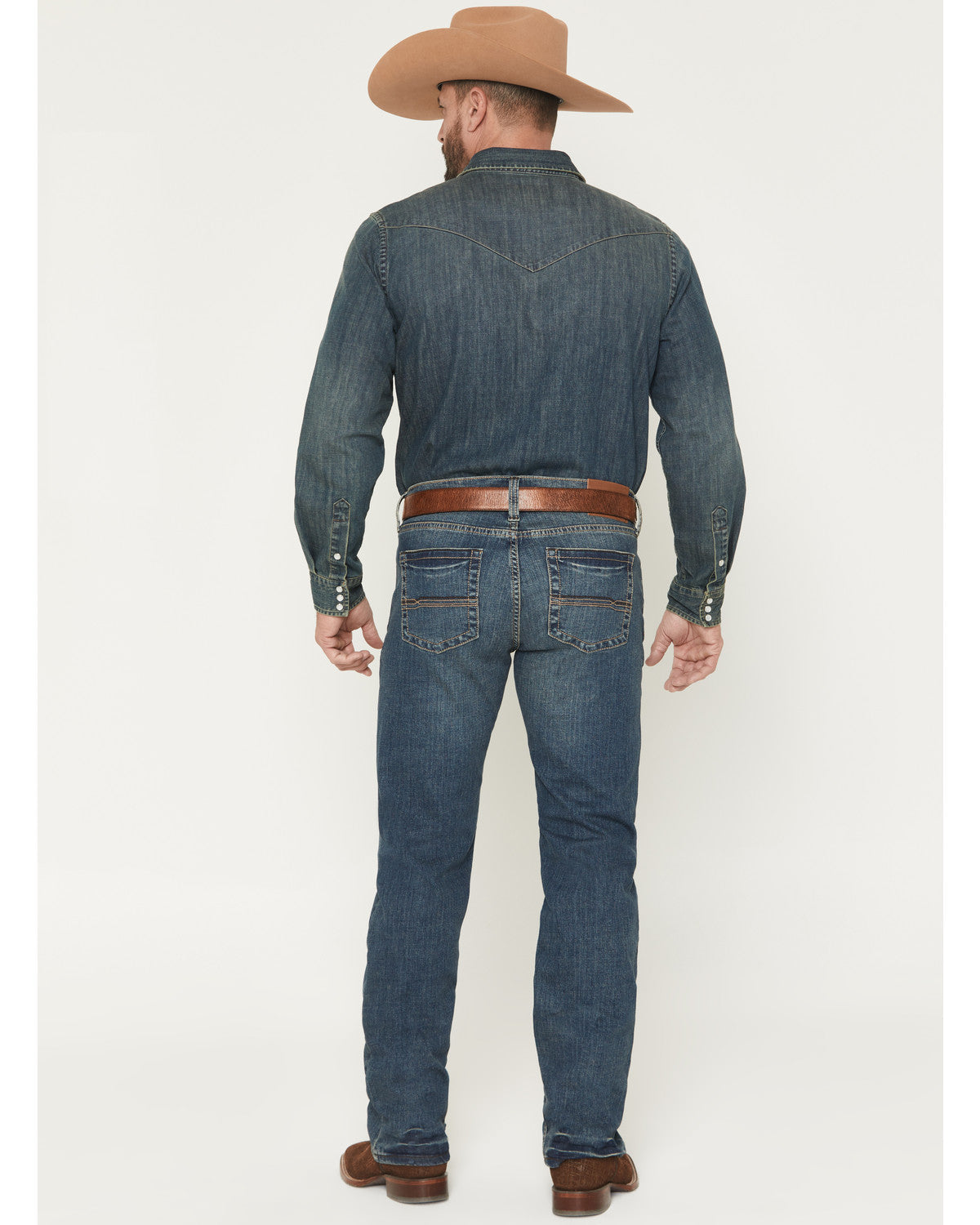 Men's Grullo Wash Wyatt Slim Bootcut Stretch Denim Jeans