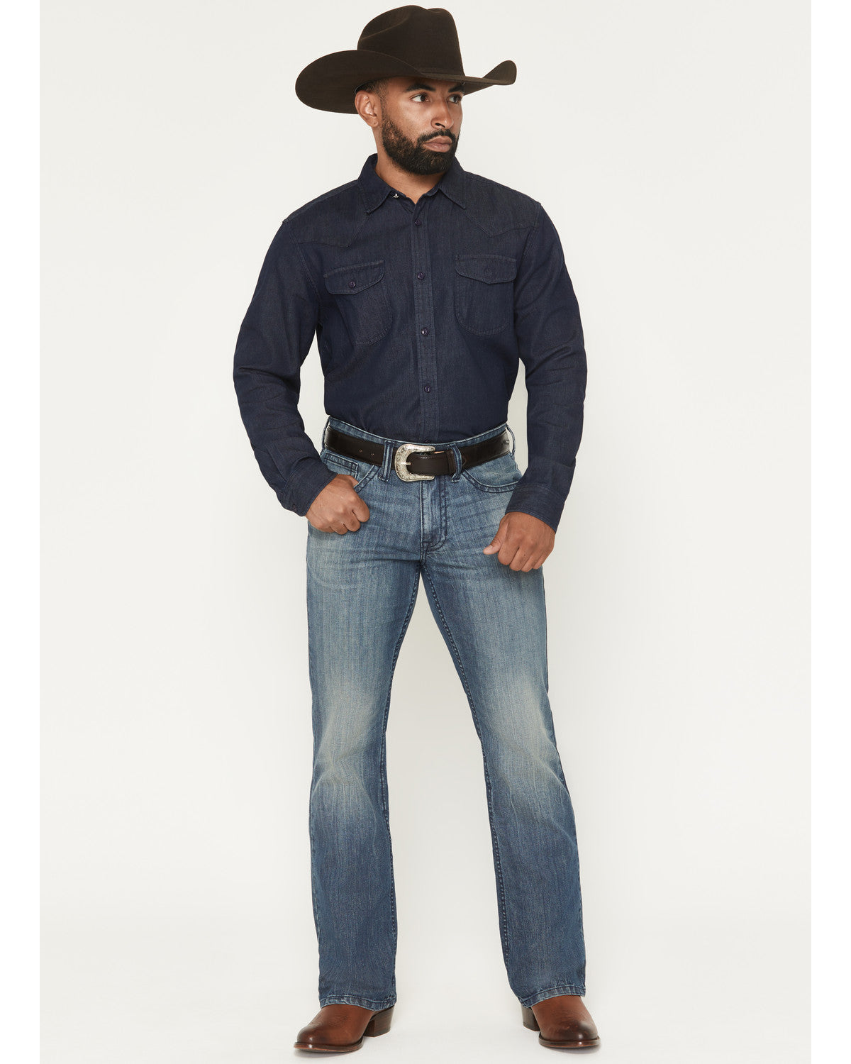 Men's Texas Wash Wyatt Slim Bootcut Stretch Denim Jeans