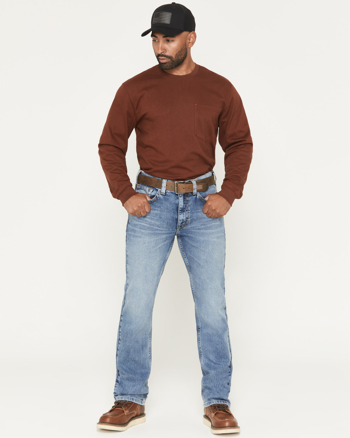 Men's FR Clover Leaf Wash Slim Straight Stretch Denim Jeans