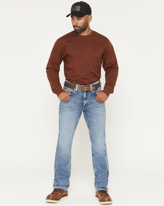 Men's FR Clover Leaf Wash Slim Straight Stretch Denim Jeans