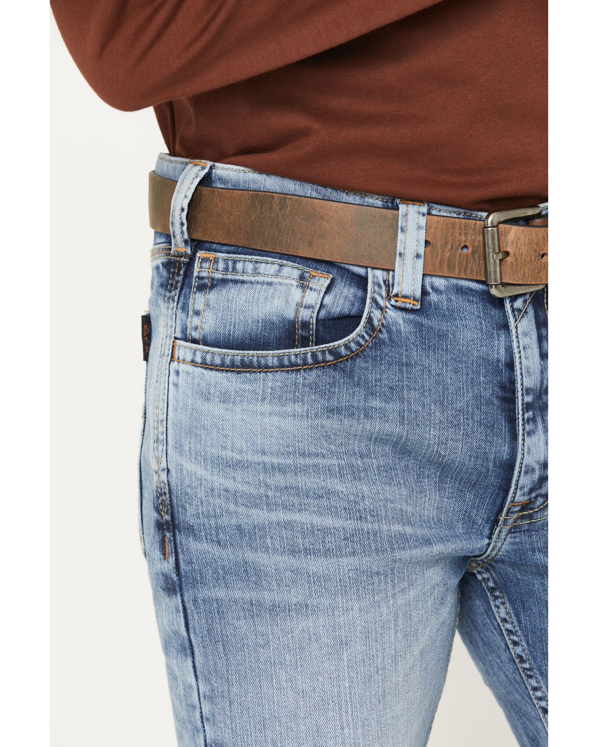 Men's FR Clover Leaf Wash Slim Straight Stretch Denim Jeans