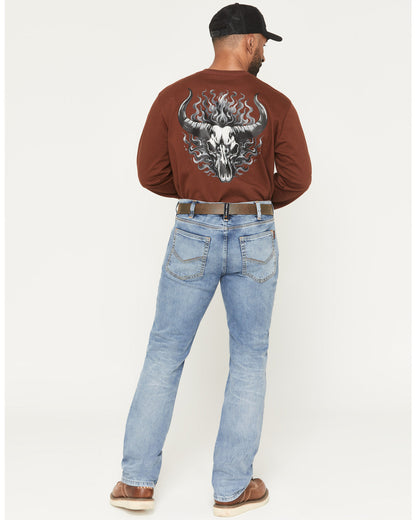 Men's FR Clover Leaf Wash Slim Straight Stretch Denim Jeans