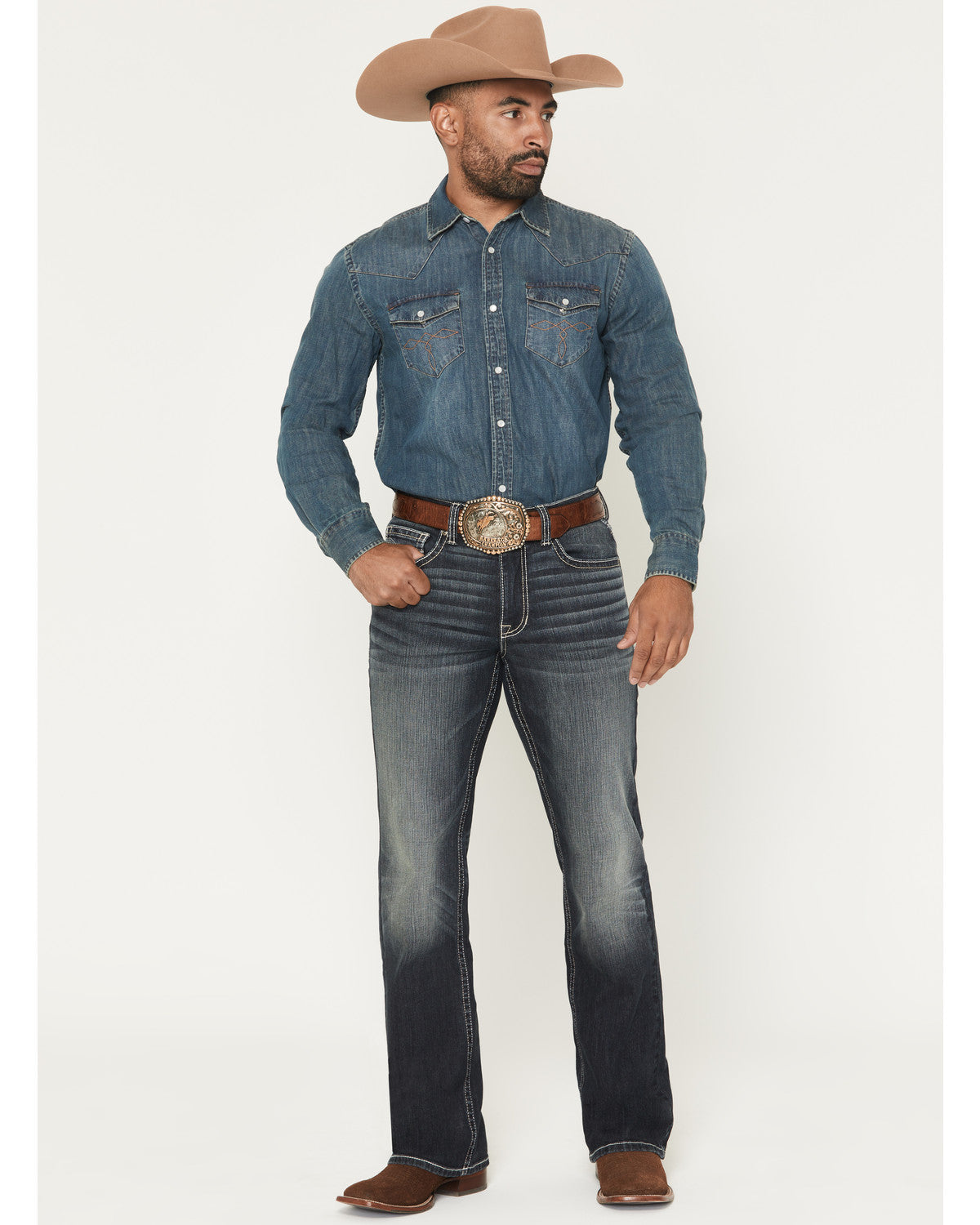 Men's Cayanne Wash Duke Relaxed Bootcut Stretch Denim Jeans
