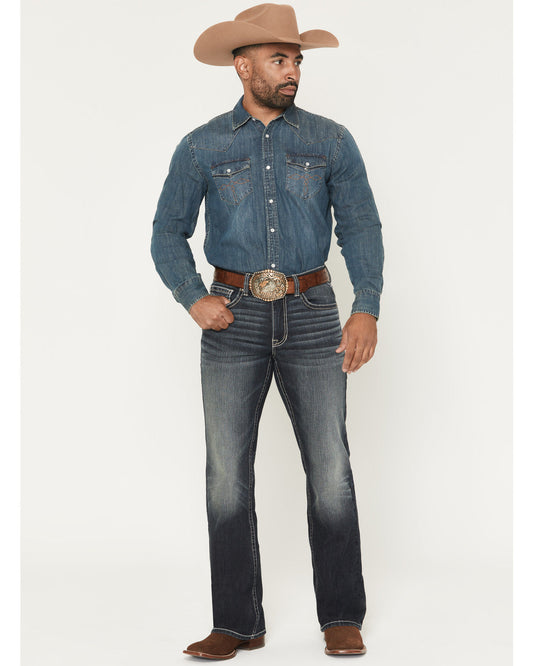 Men's Cayanne Wash Duke Relaxed Bootcut Stretch Denim Jeans
