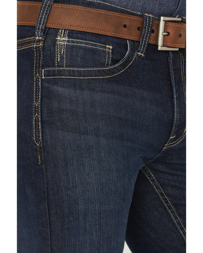 Men's FR Dark Wash Slim Bootcut Stretch Denim Work Jeans