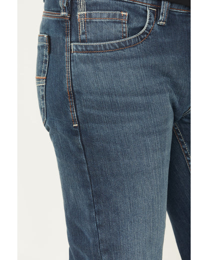 Men's FR Medium Wash Bozeman Slim Bootcut Stretch Denim Wor