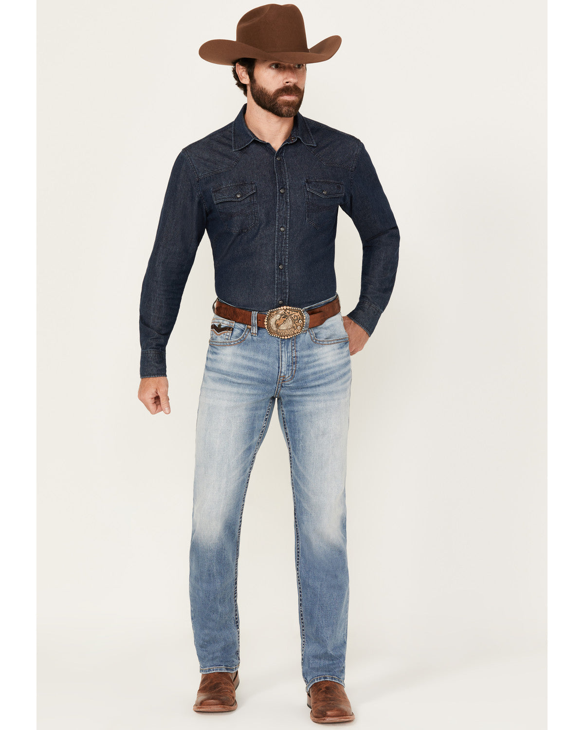 Men's Fire Water Wash Jackson Slim Straight Stretch Denim J