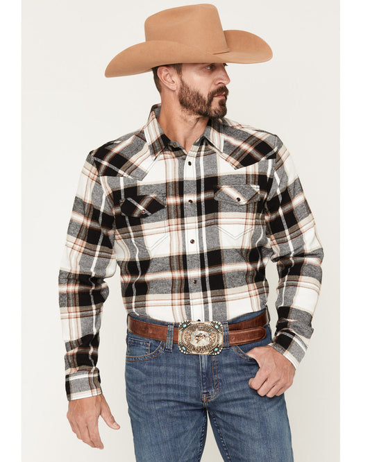 Men's Standard Issue Plaid Print Long Sleeve Snap Flannel S