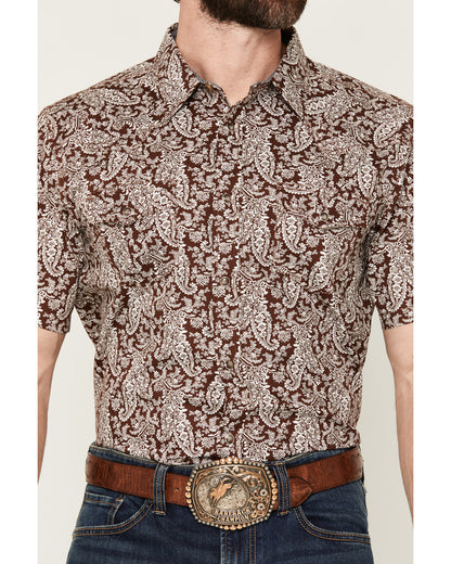 Men's Rusted Gate Paisley Print Short Sleeve Snap Western S