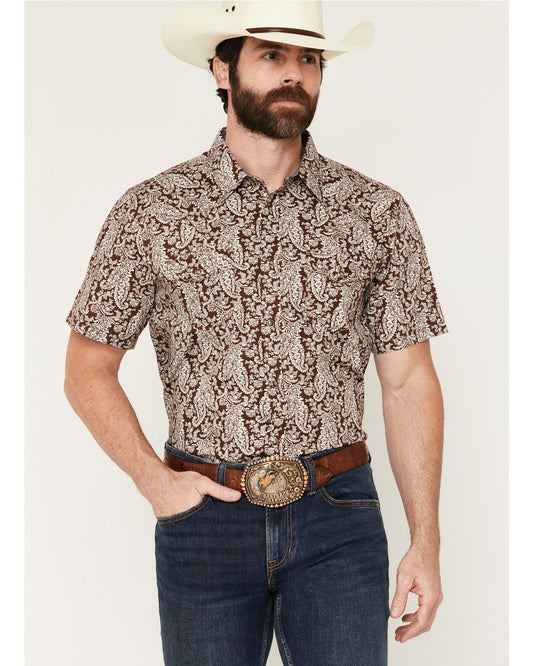Men's Rusted Gate Paisley Print Short Sleeve Snap Western S