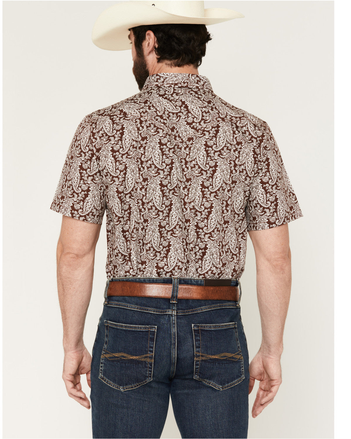 Men's Rusted Gate Paisley Print Short Sleeve Snap Western S