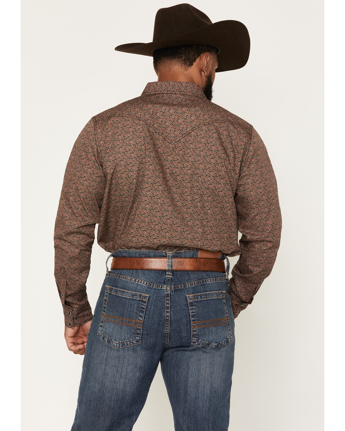 Men's Fireball Geo Print Long Sleeve Snap Western Shirt - B