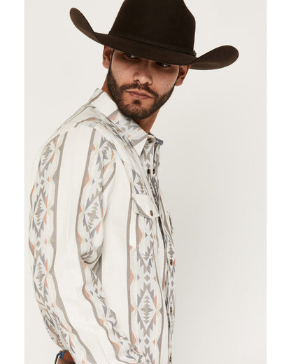 Men's Cowboy Boogie Southwestern Stripe Print Long Sleeve S