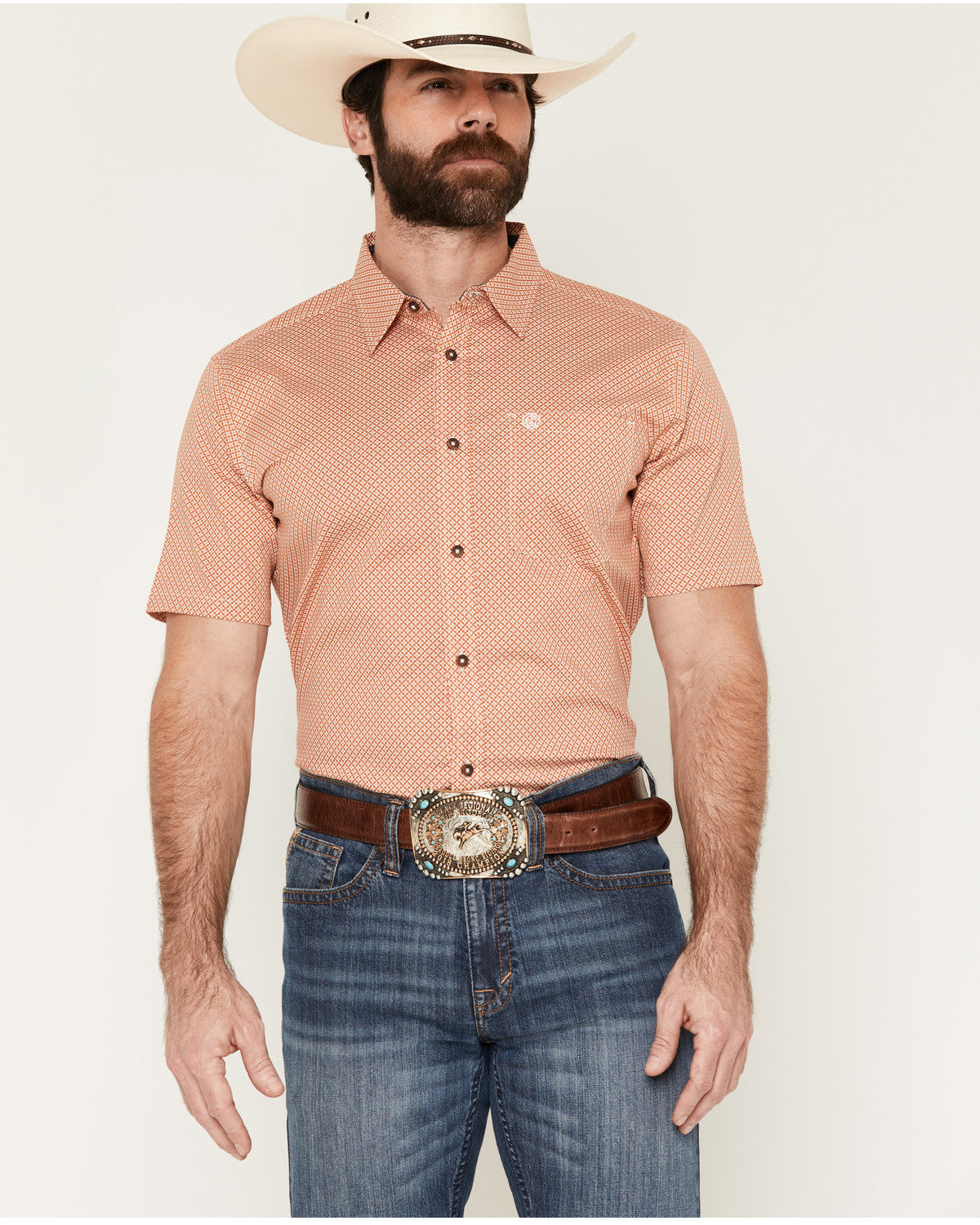 Men's Grill And Greet Medallion Print Short Sleeve Stretch