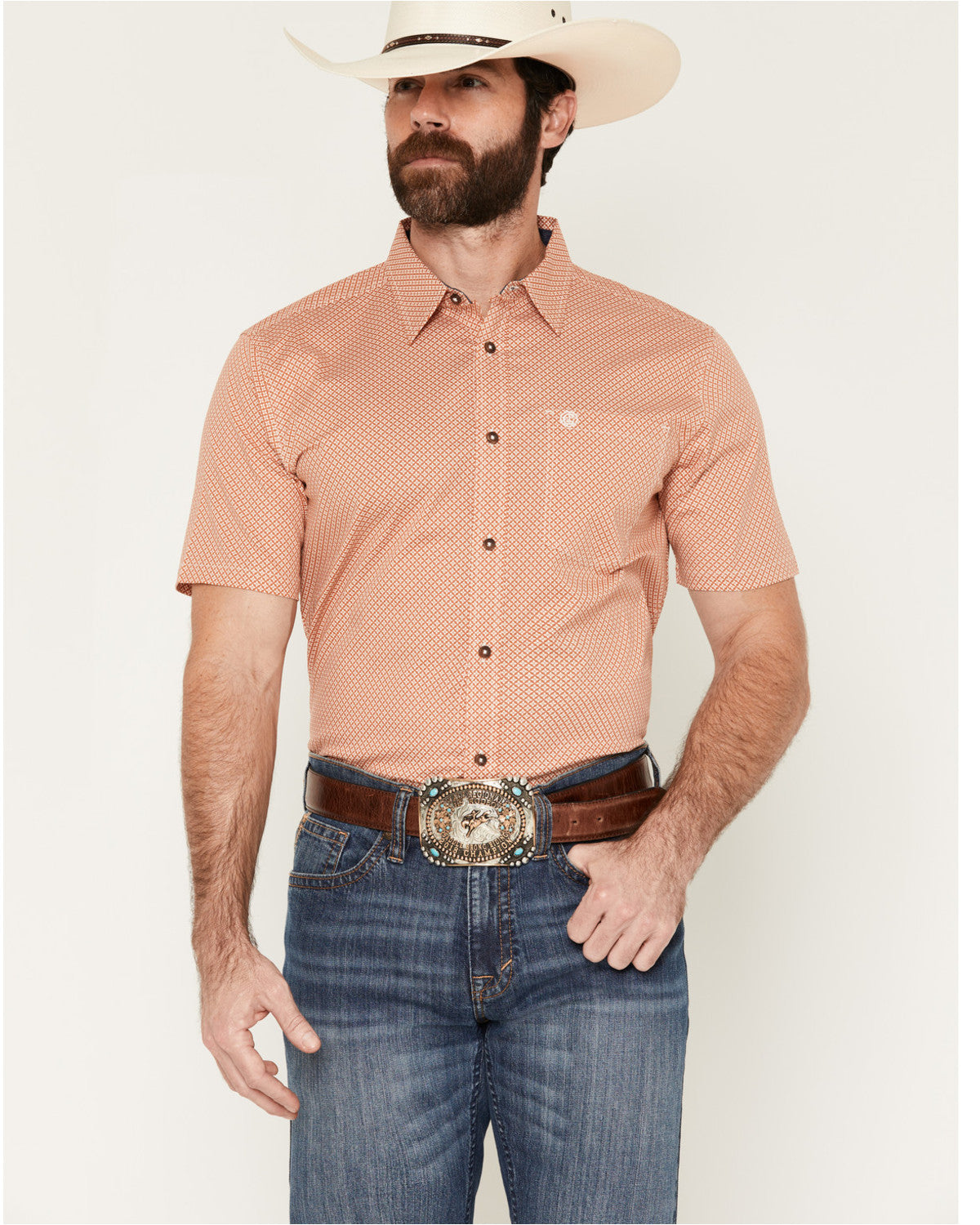 Men's Grill And Greet Medallion Print Short Sleeve Stretch