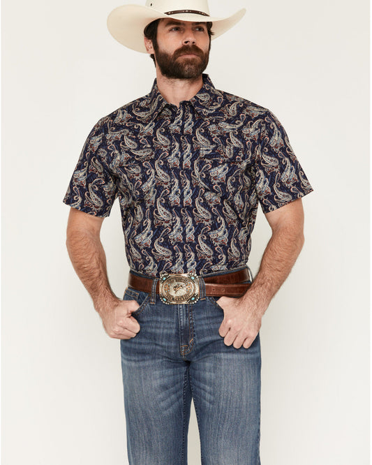 Men's Easy Livin' Paisley Print Short Sleeve Snap Western S