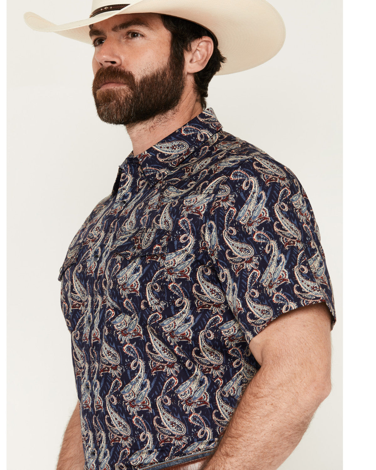 Men's Easy Livin' Paisley Print Short Sleeve Snap Western S