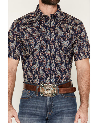 Men's Easy Livin' Paisley Print Short Sleeve Snap Western S