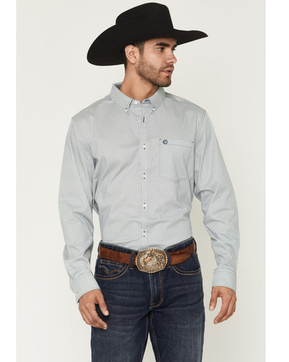 Men's Day Job Geo Print Long Sleeve Button-Down Stretch Wes