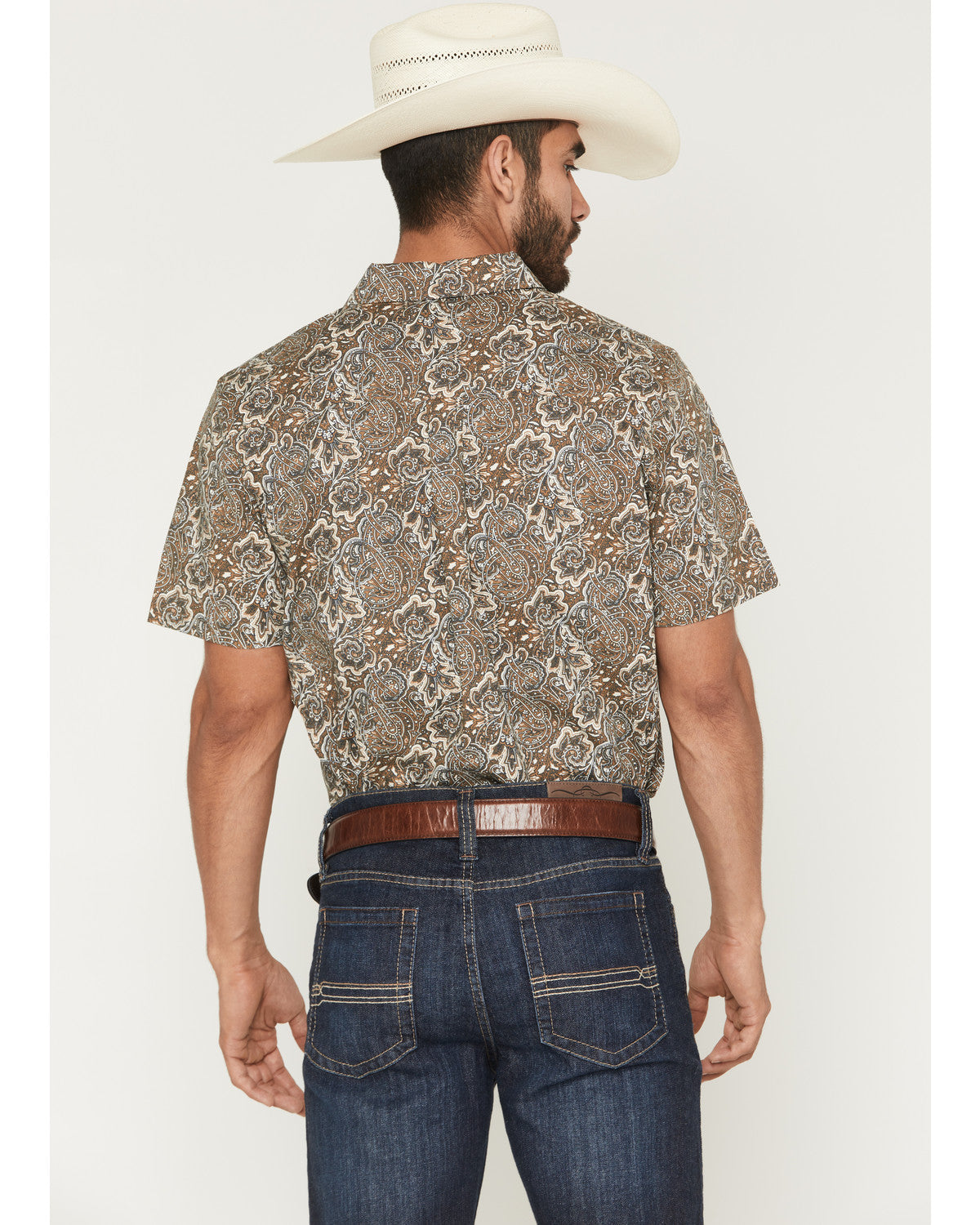Men's Wells Floral Paisley Print Short Sleeve Button-Down S