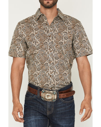 Men's Wells Floral Paisley Print Short Sleeve Button-Down S