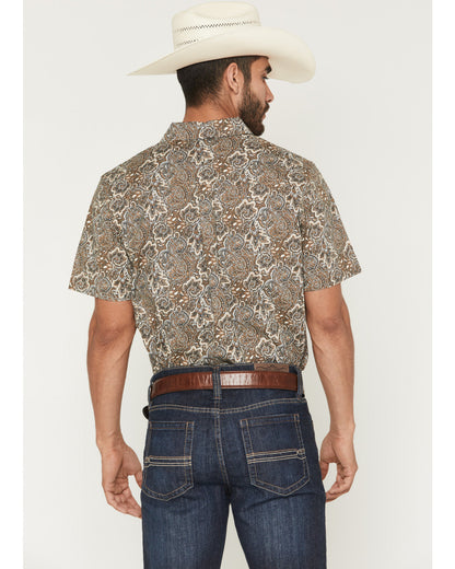 Men's Wells Floral Paisley Print Short Sleeve Button-Down S