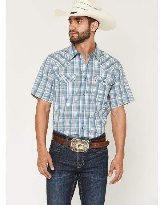 Men's Briggs Plaid Print Short Sleeve Snap Western Shirt -