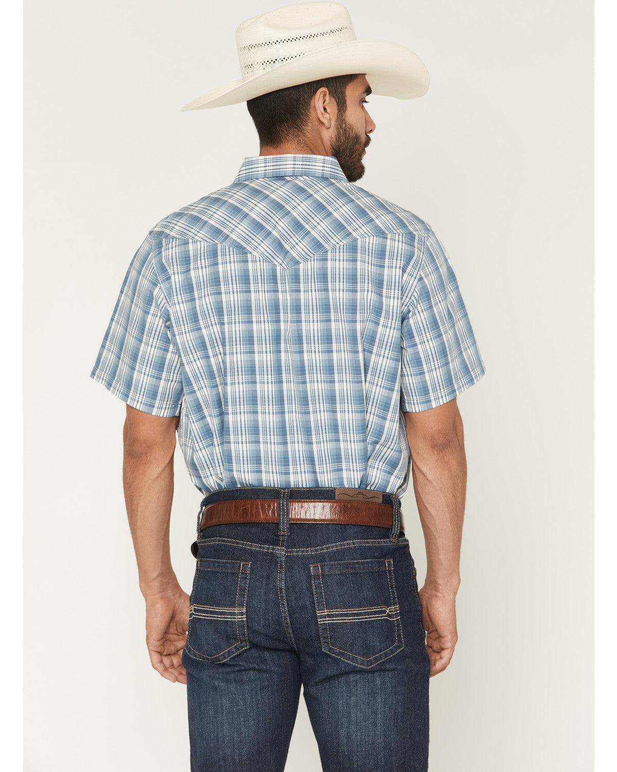 Men's Briggs Plaid Print Short Sleeve Snap Western Shirt -