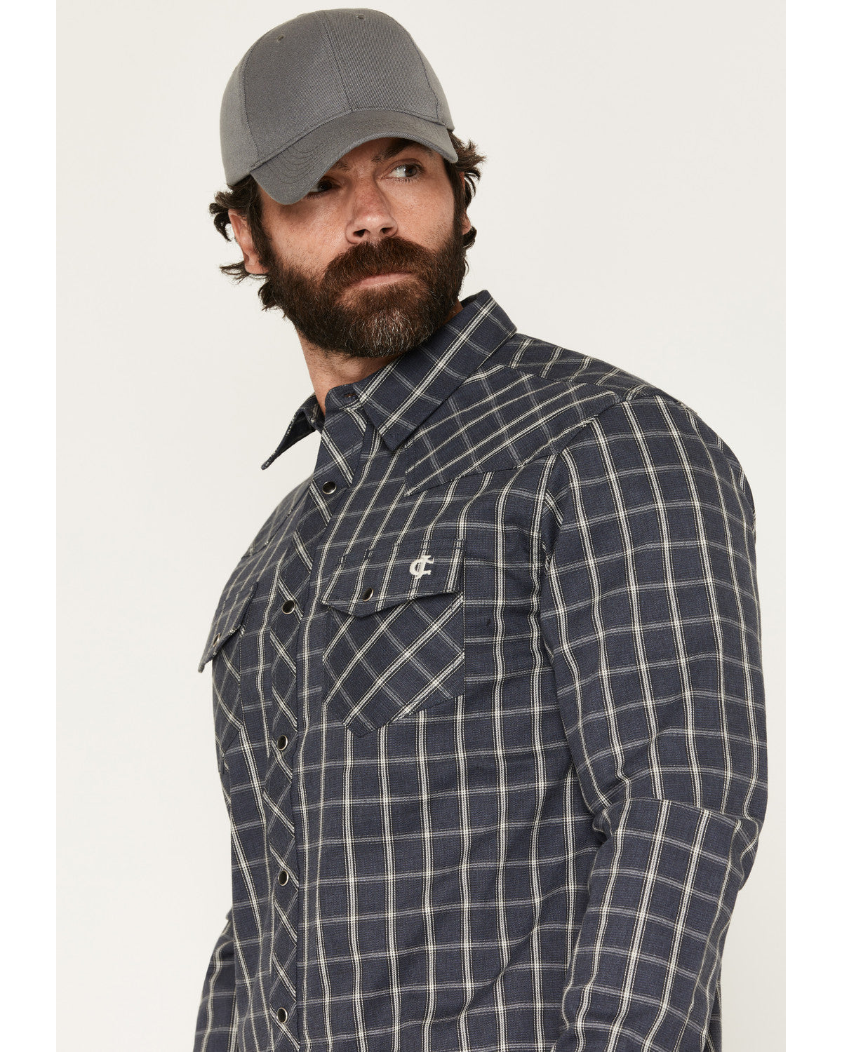 Men's FR Maricopa Plaid Print Long Sleeve Snap Work Shirt