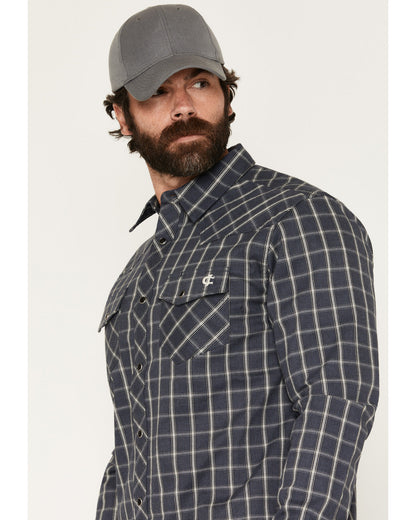 Men's FR Maricopa Plaid Print Long Sleeve Snap Work Shirt