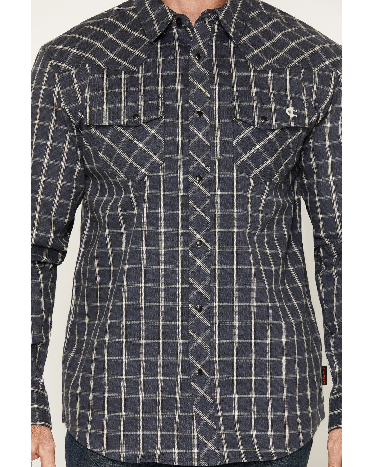 Men's FR Maricopa Plaid Print Long Sleeve Snap Work Shirt